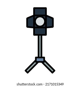 Icono De Luz De Cortina. Contorno de negrita editable con diseño de relleno de color. Ilustración vectorial.