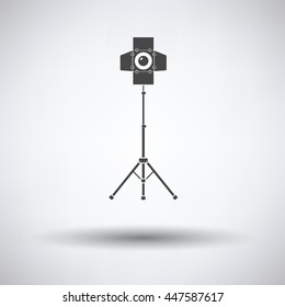 Icon of curtain light on gray background, round shadow. Vector illustration.