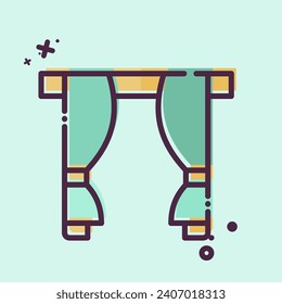 Icon Curtain. related to Home Decoration symbol. MBE style. simple design editable. simple illustration