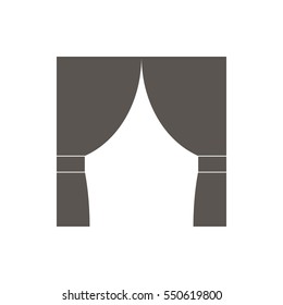 Icon curtains, vector illustration. Dark outline on a white background.