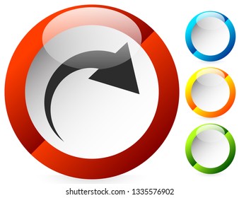 Icon with curved arrow. Fold, twist, rotate concept icon
