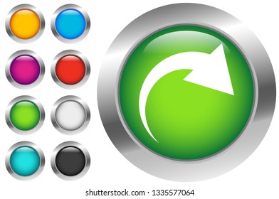 Icon with curved arrow. Fold, twist, rotate concept icon