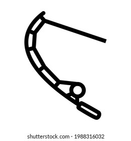 Icon Of Curved Fishing Tackle. Bold outline design with editable stroke width. Vector Illustration.