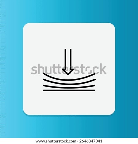 Icon of curved lines with down arrow, indicating the shoe has shock-absorbing properties.