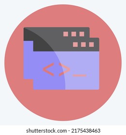 Icon Custom Coding. suitable for Programming symbol. flat style. simple design editable. design template vector. simple symbol illustration