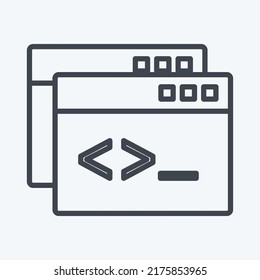 Icon Custom Coding. suitable for Programming symbol. line style. simple design editable. design template vector. simple symbol illustration