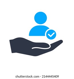 Icono de atención al cliente. Adecuado para el elemento de diseño de la aplicación de servicio al cliente y símbolo de satisfacción del usuario.