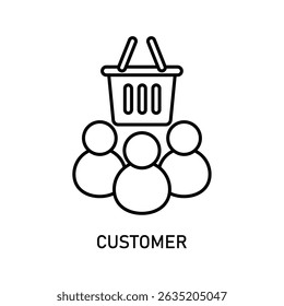 Ícone de um cliente, isolado contra um fundo limpo.