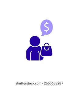 Icono de un Cliente, aislado contra un fondo limpio.