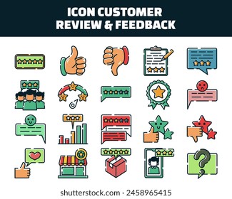 Comentarios de Clientes de iconos y conjunto de Ilustraciones vectoriales de Comentarios