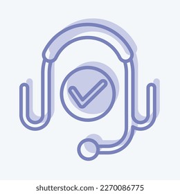 Icon Customer Service. related to Contactless symbol. Two Tone Style. simple design editable. simple illustration