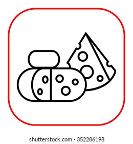 Icon of cut cheese blocks