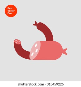 Icon of cut sausages