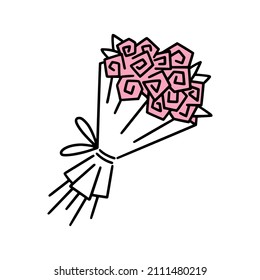 An icon of the cute bouquet of flowers. 