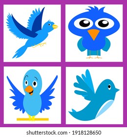 icon cute cartun burung fly