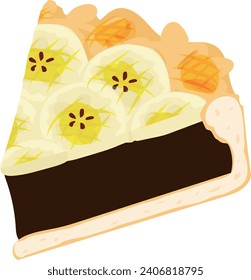 The icon of cute and delicious banana pie