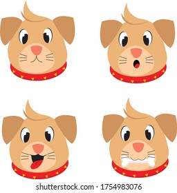 Cute Cartoon Baby Goat Face Set Stock Illustration 1296181900