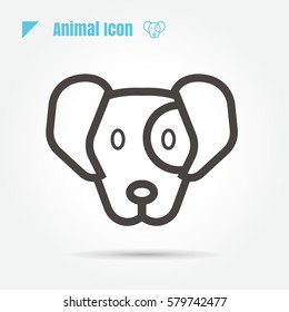 icon cute dog style vector illustration design on white background. Cartoon and logo. animal