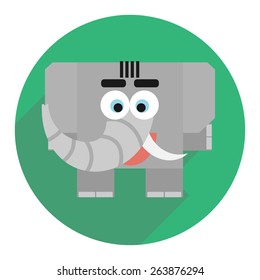 Icon of cute elephant. Vector illustration