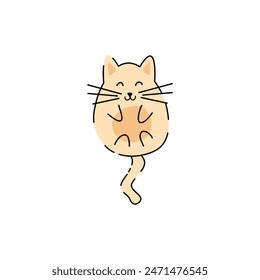 Icon of a cute ginger cat on a white background.