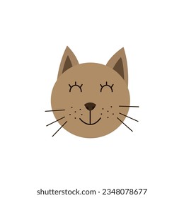 Icon of a cute kitty cat on a white background.