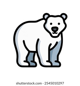 Icon of a cute polar bear, ideal for cold-weather and wildlife designs.