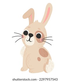 Icono de conejo lindo al estilo de las caricaturas. Silhouette de mascotas confitadas. Ilustración colorida de liebre y conejo para libros infantiles, postales y afiches.