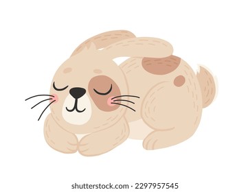 Icon of cute rabbit in cartoon style. Bunny pet silhouette. Hare and rabbit colorful illustration for childrens book, postcards and posters.