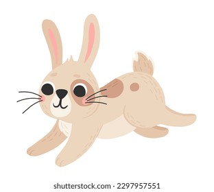 Icon of cute rabbit in cartoon style. Bunny pet silhouette. Hare and rabbit colorful illustration for childrens book, postcards and posters.