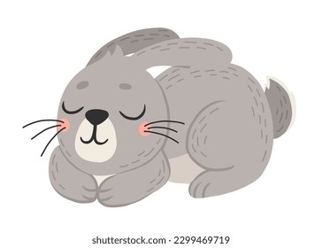 Icono de conejo lindo al estilo de las caricaturas. Silhouette de mascotas confitadas. Ilustración colorida de liebre y conejo para libros infantiles, postales y afiches.