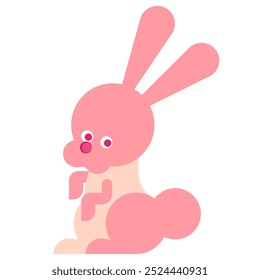 It is an icon of a cute rabbit looking at you.