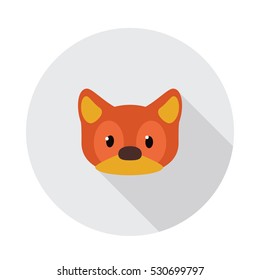 Icon with cute red fox's head