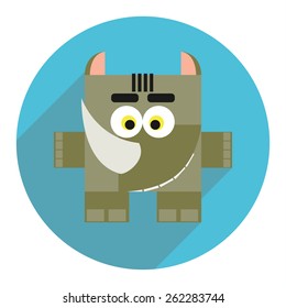 Icon of cute rhino.