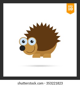Icon of cute smiling hedgehog