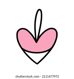 An icon of the cute two-colored heart with loop on it. 