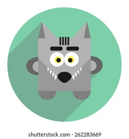 Icon of cute wolf.