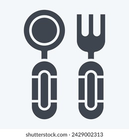 Icon Cutlery. related to Kindergarten symbol. glyph style. simple design editable. simple illustration