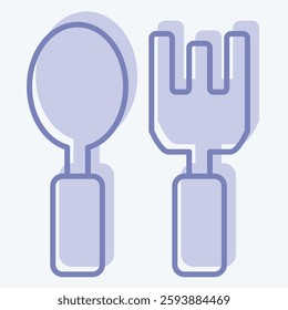 Icon Cutlery. related to Kindergarten symbol. two tone style. design editable