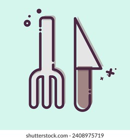 Icon Cutlery. related to Plastic Pollution symbol. MBE style. simple design editable. simple illustration