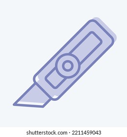 Cutter Knife de iconos. adecuado para el símbolo Paint Art Tools. estilo de dos tonos. diseño simple editable. vector de plantilla de diseño. ilustración simple