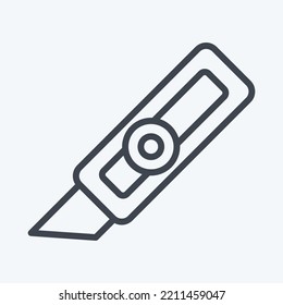 Icon Cutter Knife. suitable for Paint Art Tools symbol. line style. simple design editable. design template vector. simple illustration