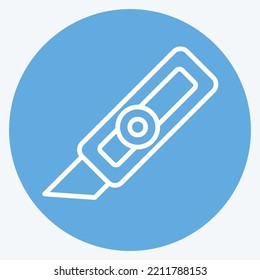 Cutter Knife de iconos. adecuado para el símbolo Paint Art Tools. estilo ojos azules. diseño simple editable. vector de plantilla de diseño. ilustración simple