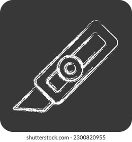 Icon Cutter Knife. suitable for Paint Art Tools symbol. chalk Style. simple design editable. design template vector. simple illustration