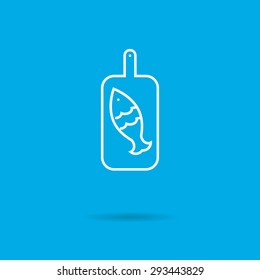 Icon of cutting board with fish