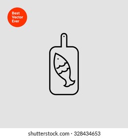Icon of cutting board with fish