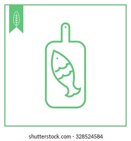 Icon of cutting board with fish