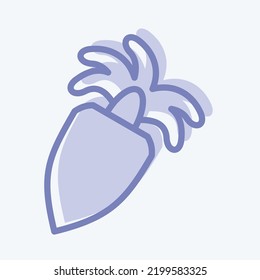 Icon Cuttlefish. suitable for seafood symbol. two tone style. simple design editable. design template vector. simple illustration