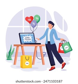 Icono de Cyber Monday Ilustraciones planas

