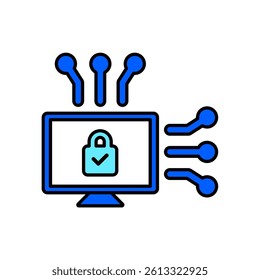 Icon a cyber security, isolated against a clean background.