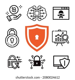 Icon Cyber Threat Intelligence, Cyber Security, Vector